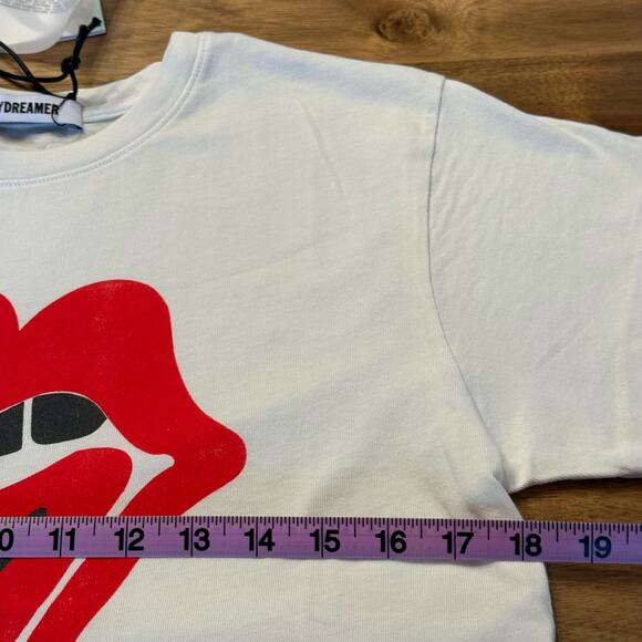 Daydreamer Rolling Stones Tee Crew Neck T Shirt Set List Tour Soft XS Cream - Picture 13 of 14